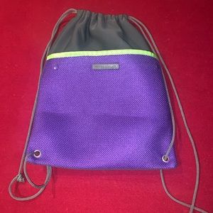 Rodan + Fields Gray and Purple Drawstring Backpack